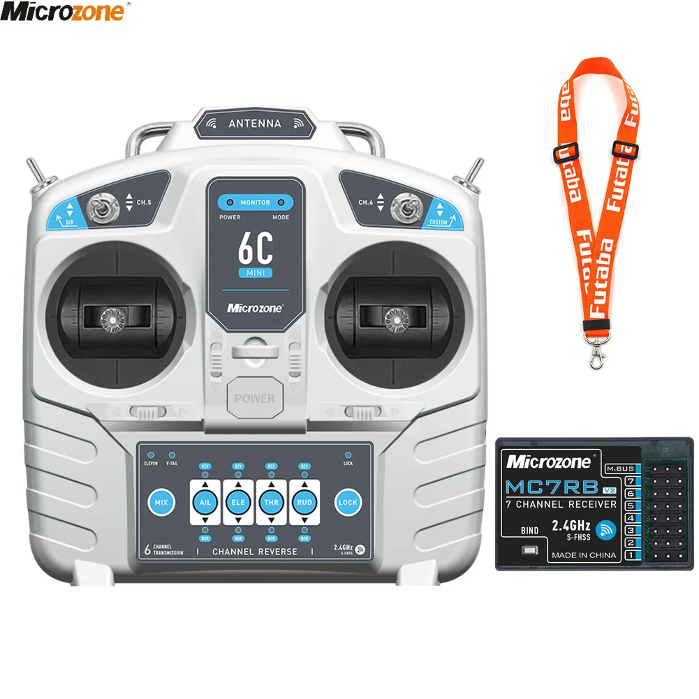 Drone Rc Aircraft - ไมโครโซน MC6C V2ขนาดเล็ก2.4G เครื่องส่งสัญญาณควบคุม6CH พร้อมตัวรับสัญญาณระบบวิทยุสำหรับเครื่องบิน RC