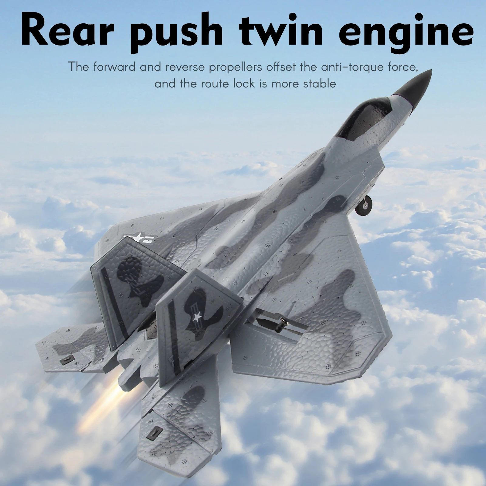 Drone F22 Rc - เครื่องบินโฟมบังคับวิทยุ รุ่น F22 Fighter Raptor Series