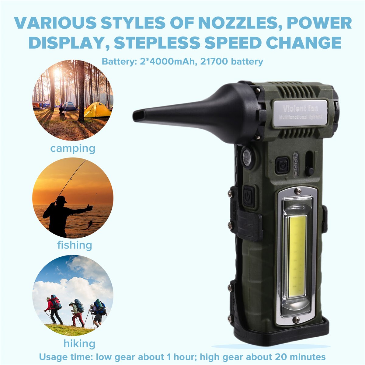 AT59 พัดลมเทอร์โบแบบมือถือพร้อ - Brushless Motor บทวิจารณ์และราคา