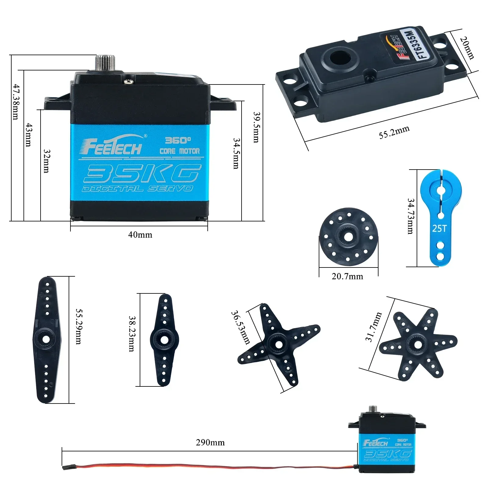 Feetech FT6335M ดิจิตอล RC เซอ - Drone Rc Aircraft บทวิจารณ์และราคา