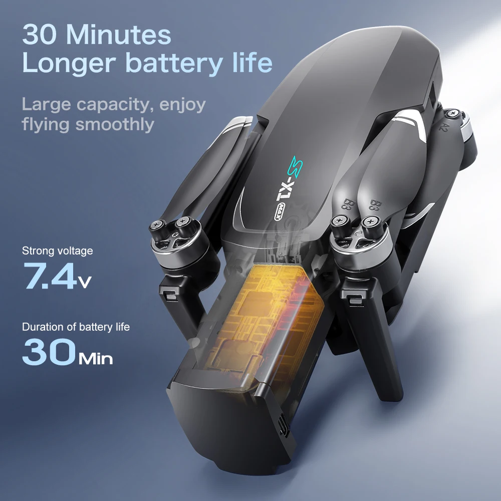 แบตเตอรี่โดรน S-X1 MAX GPS 7.4 - Lyzrc Drone บทวิจารณ์และราคา